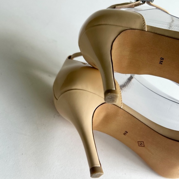 Halogen Cream Patent Leather Ankle Strap Heels size 8 - Picture 12 of 16